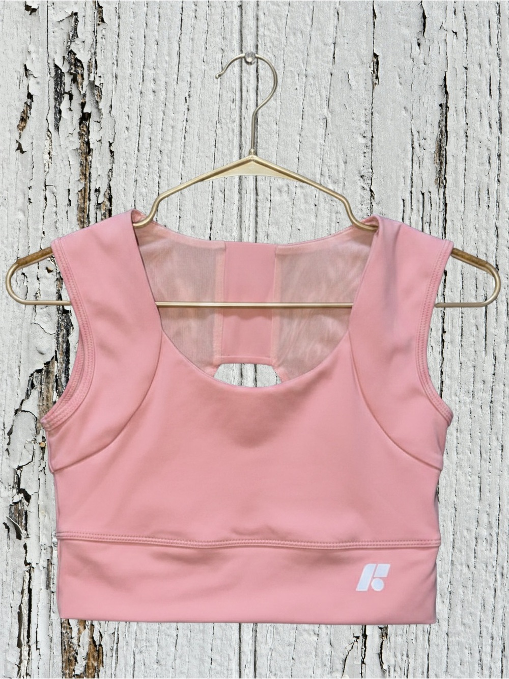 Women's Pink Crop Tank Top by Unknown Brand